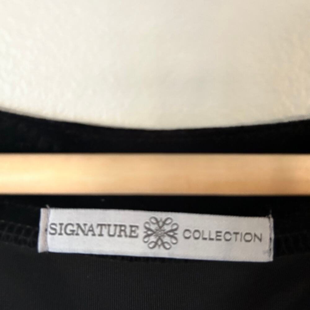 Signature Collection Women's Black Velour Velvet Rhinestone Sweater Top Size 2X - Picture 4 of 5